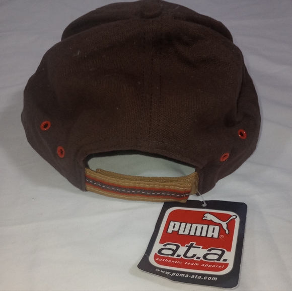 Vintage PUMA Cleveland Browns Hat Brown Adjustable Cap New - Picture 3 of 5